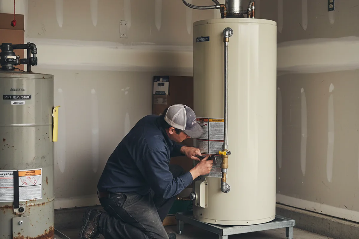 Water heater and shutoff valve replacement in Clements